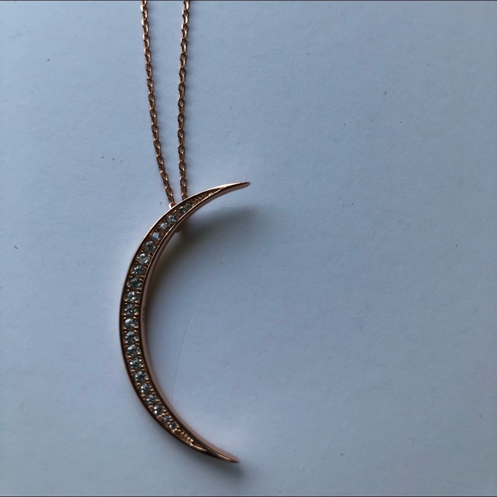 Rose moon necklace